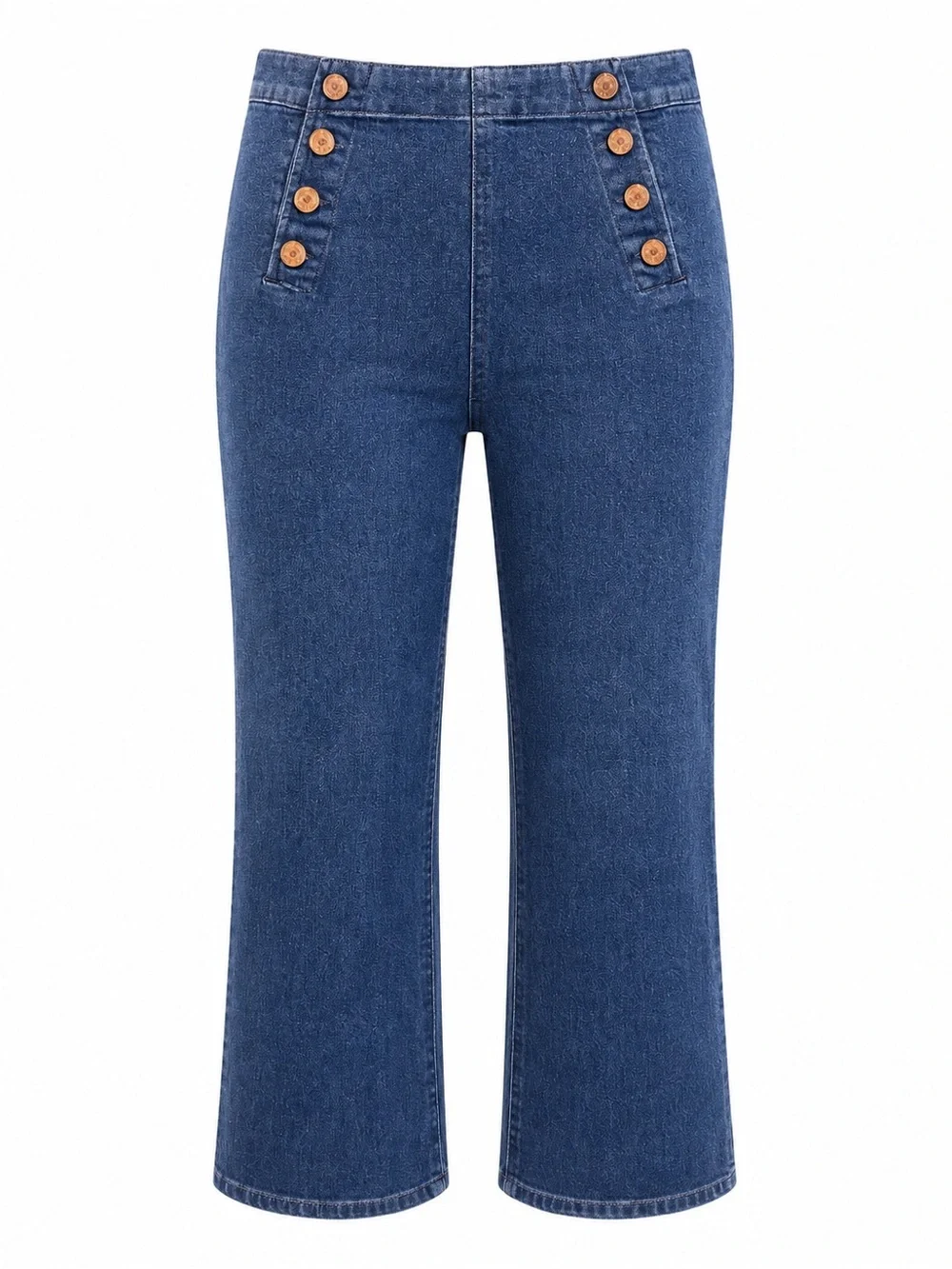 J9 J.Crew Billie Demi-Boot Crop Jeans 27P Sailor Button High Rise Stretch Denim
